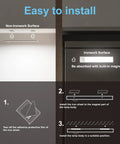 Easy install guide for Under Cabinet LED Lights With Motion Sensor 53 LED Dimmable USB Rechargeable Strip Magnetic Mount