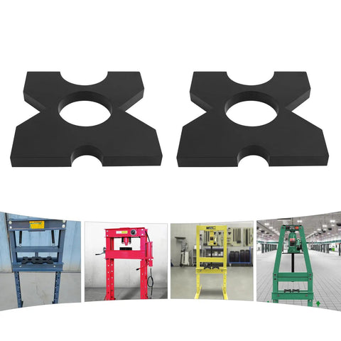 Heavy Duty H Frame Hydraulic Shop Press Plates Set, 9.75 x 9.75 x 1 in, Two-Piece 20 Ton and 32 Ton Portable Metal Press Plates with 4 Notches
