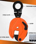 YATOINTO plate lifting clamp, orange, 2200 lb capacity with 0.6 in jaw opening for welding and lifting