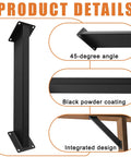 12 Pack 45 Degree Angle Support Brackets For Pergola And Gazebo Frames, Heavy Duty Carbon Steel With Black Powder Coat, Rust Proof Outdoor Connector Hardware For Patio Structures, Weather Resistant, Easy DIY Assembly, black bracket