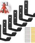 lcusepu six-pack wall-mount jack stand hooks, black heavy-duty garage hooks with screws, Amazon brand