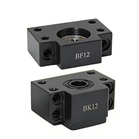 BK12 Fixed Side and BF12 Standard End Supports for SFU1605 SFU1610 Ballscrews, CNC Machine Ball Screw Bearing Blocks Bracket, 16mm shaft