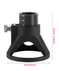 Heavy Duty Drill Locator Tool Attachment With Precision Positioner For Accurate Punching And Drilling Alignment On Electric Grinders Featuring Adjustable Depth Settings In 1/4 1/2 And 3/4 Inch Measurements To Nail Your Next Repair Or Workshop Project - Black drill locator with 3 adjustable depth settings and sturdy base.