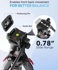 68 Inch Fluid Head Camera Tripod with 0.78" slide range, positioning pin, guide slot for DSLR Camcorders Binoculars Spotting Scope Telescopes Travel Ready Lightweight Aluminum Legs With Smooth Fluid Motion 8.8 Lb Max Load Stability Ideal For Video And Wildlife