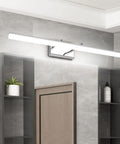 31.5 Inch Dimmable LED Vanity Light For Bathroom Chrome Fixtures Over Mirror With 180 Degree Adjustable Arm White Daylight Glow