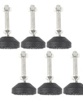Heavy Duty Adjustable Leveling Feet Set 6pcs With M10x50mm Thread Pro Grade Screw In Design Non Slip Rubber Pads