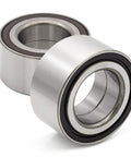 Direct Fit Front Wheel Bearing Hub Assembly 510092 2 Piece Set displayed side by side, silver and metallic finish.