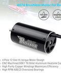 Top Shelf 4074 Brushless Motor Paired With Water Cooling Jacket For Remote Boats High Torque Heavy Duty Billet Aluminum Build.