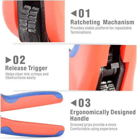 All In One Solar Panel Crimp Tool Kit With Solar Connector Crimper For AWG 14 To 10 Wires And 2 4 6 Mm2 Cables highlighting features
