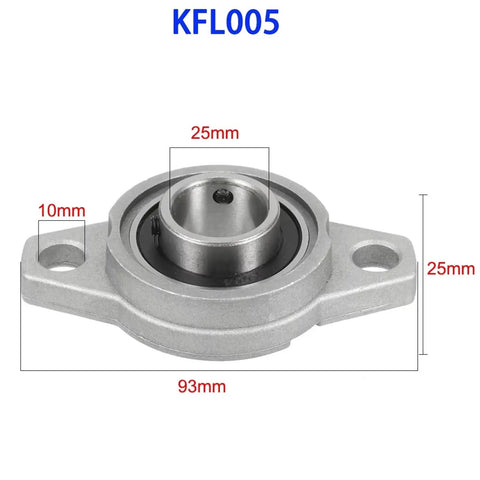 Dope 4 Pack Pillow Block Bearing Kit Featuring KFL08 And KFL Models From 8MM Through 25MM Zinc Alloy Construction With Built In Self Aligning Unit For Super Slick Rotational Motion On Matched Linear Shaft Systems Doing Real Good Work Right Now. KFL005 25mm pillow block bearing, zinc alloy, 10mm mount holes