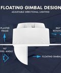 Slick Floating Gimbal Led Trimless Recessed Light Kit Featuring Built In Junction Box With Killer Glow Dimmable Bulbs Flexible Swiveling Eyeball Heads Rock Solid Cri 90 Downlights For Modern Home Interiors Easy Setup Six Pack - floating gimbal design with adjustable directional lighting and plaster frame.