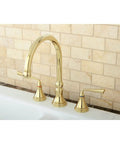 Widespread Kitchen Faucet With Solid Brass Construction Built To Last Drip Free Ceramic Disc Cartridge Polished Brass Finish Deck Mount
