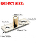Close-up view of a stainless steel floor guide from the 4 Piece Roller Guide Set For Sliding Barn Doors In Stainless Steel Floor Guides For Track Hardware Durable Barn Door Accessories With Smooth Operation And Easy Installation Size 45mm Length 15mm Width 13mm Height with measurements labeled.