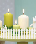 Miniature Fairy Garden Fence Set 40 Inch Long By 2 Inch Tall DIY Wood Picket Fence For Dollhouse White 2 Pack around candles