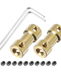 Brass Shaft Coupling 4mm to 5mm 2 Pack With Screws and Hex Wrench Flexible Motor Shaft Connector for RC Cars Wheels Tires and Robots