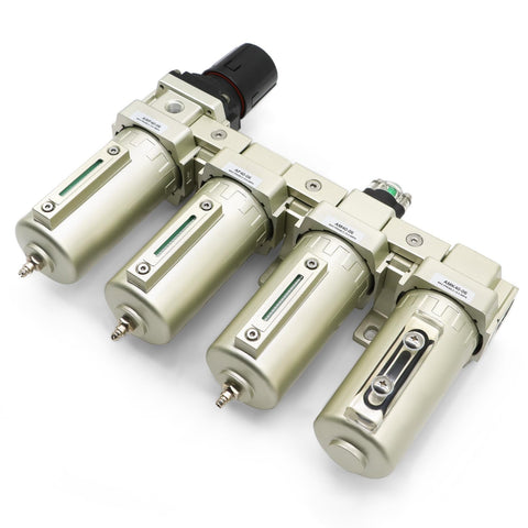 Pro Grade Four Stage Gas Drying System With Coalescing Filter And Desiccant Dryer For Three Quarter Inch NPT Lines, silver units