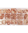 Copper Crush Washer Set 280 Pcs In 12 Sizes M3 To M16 Solid Copper Flat Ring Gaskets For Fuel Line Brake Line And Hydraulic Systems A Must Have Automotive Kit For Leak Free Seals. Assorted copper washer kit in storage case