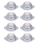 One Inch Nylon Roller Ball Transfer Bearings Set Of Eight For Butter Smooth Material Handling On DIY Projects And Light Industrial Carts For Assembly Lines, Hobbyists, Furniture Makers, And Small Shop Upgrades. Set of 8 nylon roller ball bearings, 25.4 mm