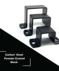 Heavy Duty 2x2 Square Tube Bracket Clamp Set Pack Of 4 For Railing Fence Deck And DIY Projects Powder Coated Black Steel Pipe Bracket