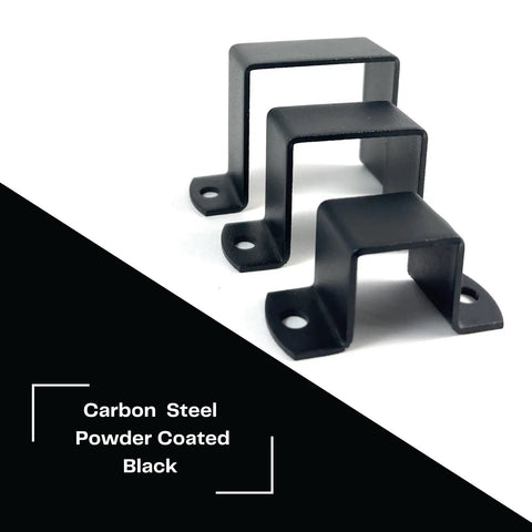 Heavy Duty 2x2 Square Tube Bracket Clamp Set Pack Of 4 For Railing Fence Deck And DIY Projects Powder Coated Black Steel Pipe Bracket