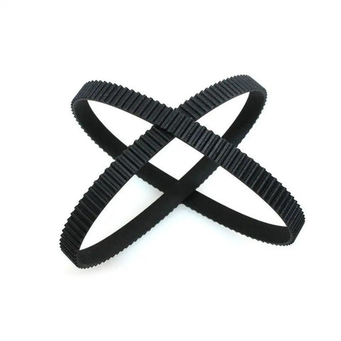 Two Endless GT2 Timing Belts 260mm Length 130 Teeth 2mm Pitch 9mm Width Pack Of 10 Synchronous Closed Loop Belt arranged in an X shape