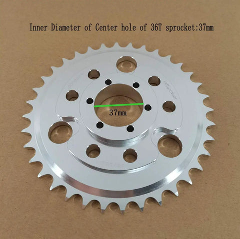 Two In One Disc Brake Rotor Adapter And 36T Sprocket For Gas Motorized Bike 48cc 66cc 80cc Aluminum A6061 with 37mm Center Hole
