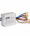 24V 350W Brushed DC Motor Speed Controller With Thumb Throttle For Scooters, E Bikes, Go Karts, ATVs, UTVs, Drifts, Golf Carts And More With Overcurrent And Short Voltage Protections, Compact 3.8x2.7x1.5 Inch Module For Plug And Play Install silver metal controller with wired connectors
