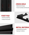 Beefy Heavy-Duty 5 Tier Garage Shelving Unit features cross hole, foot pad, and metal material details for durability.