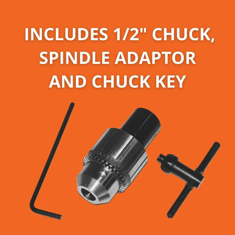 3 Jaw Drill Chuck and Adapter Kit for Magnetic Base Drill Converts Your Magnetic Drill Into a Slick Portable Drill Press For Twist Bits One Half Inch Capacity Ideal For Small and Blind Hole Projects In Metalworking and Woodworking
