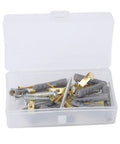 Box of screws and wall anchors from Pink Portable Toolbox Kit For Women, 18-Piece Hand Tool Set For Home Repair Beginners