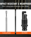 Double Head Sheet Metal Nibbler Cutter Drill Bit Attachment With Extra Punch And Die For 360 Degree Rotating Precision Cutting Holes On Auto Repair And Diy Projects Using Electric Drill Press Tool, HSS cutting blade and stainless steel nibbler.