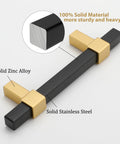 10 Pack 3 Inch Matte Black And Brass Cabinet Handles Drawer Pulls For Dresser And Kitchen Cabinets Zinc Alloy Base With Stainless Steel