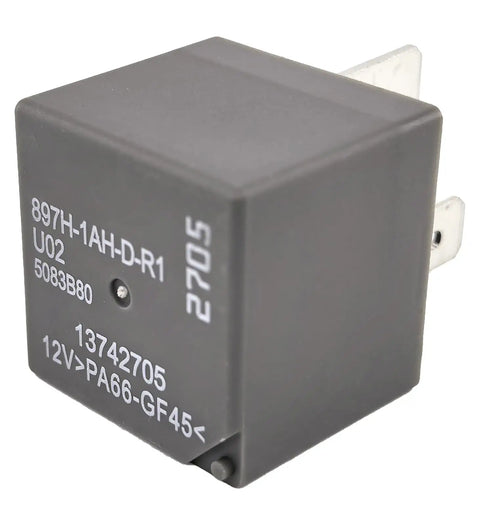 Close-up of Two Pack 70A 12V DC SPST Relay 4 Pin For Ford F150 RAM 1500 Silverado with visible part numbers and pins