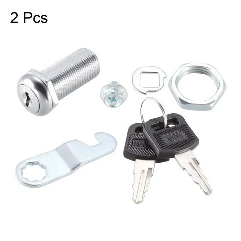 Sturdy One And A Half Inch Cam Lock Set For Cabinets With Long Cylinder Keyed Different Fits Panels Up To One And Three Eighths Inch Thick Chrome Plated Zinc Alloy Construction 2 Pack
