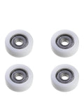 Four Pack Heavy Duty Nylon Roller Idler Bearing Pulleys Running Smooth As Butter With Round Groove Design For Quiet Sliding Cabinet Doors And Furniture Hardware Jobs Built Tough For Everyday Use, white nylon wheels.
