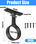 Two Packs One And A Quarter Inch Heavy Duty Closet Rod Brackets In Stainless Steel Rustproof Flange End Supports Black dimensions