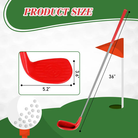 Left Hand 36 Inch Plastic Golf Chipping Club Set With Oversized Head For Home Backyard Bucket Game Indoor Outdoor Training