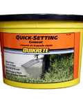 Quick Setting Cement Rapid Cure Concrete Repair Mix Gray 10 Lb Bag in yellow container for fast drying patching tasks.