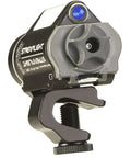 Vantage 140 Lumen Hands Free Helmet Light With Rear Safety LED for Secure Helmet Mounting, close-up of clamp and LED