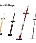 Vertical Katana Wall Mount Holder With Adjustable Tilt For Samurai Swords Bamboo Slanted Display showing versatile usage