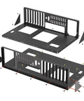 Black open frame PC case assembly for Test Bench Open Frame PC Case For DIY Builds ATX Micro ATX ITX Compatible Wide Motherboard Support Up To 305x245mm No GPU Length Limit Fits Standard ATX Power Supply 150x86x140 To 250mm Ideal For Benchmarking And Custom Builds.