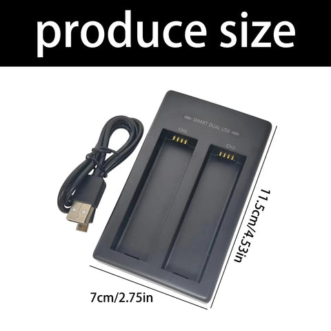 Dual Bay USB Battery Charger Box For 5V Batteries Fast Simultaneous Charging Lightweight Portable Dock With Smart Safety Protections
