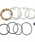 Beefy Sea Water Pump Impeller Kit parts with gaskets and seals for Volvo Penta and OMC marine engines, displayed flat on white background.