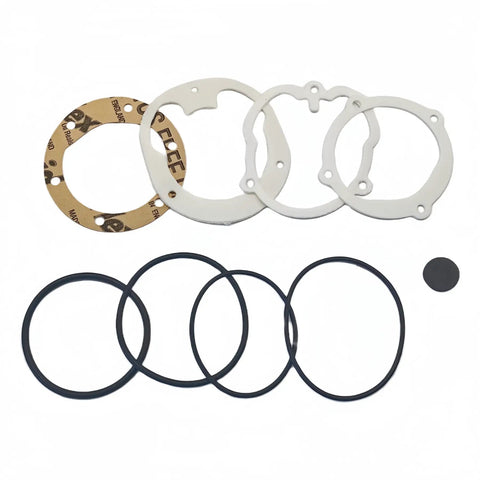 Beefy Sea Water Pump Impeller Kit parts with gaskets and seals for Volvo Penta and OMC marine engines, displayed flat on white background.