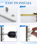 Installation steps for 8 Pcs 40 Inch Shelf Pilaster Tracks And 24 Pcs Adjustable Metal Shelf Clips For Mortise Mount Pilaster Strips
