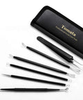 6 Piece Pimple Popper Kit With Stainless Steel Comedone Extractors For Blackhead Removal At Home Facial Care Tools With Textured Grips in black case