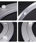 Close-up of Heavy Duty Aluminum Turntable Base Bearing With 360 Degree Rotating Ball For Kitchen And Dining Tables, 18 Inch Size