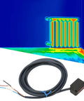 Thermal image of a radiator with a Photoelectric Beam Sensor Switch with 100mm detection distance and 12 to 24VDC NPN output, 5.91ft cable.