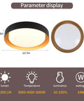 Parameter display of Dope Modern LED Flush Mount Ceiling Light 14 Inch 24W Dimmable Black and Gold Ceiling Lamp With 3 CCT Adjustable