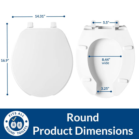 Dimensions of Commercial Open Front Round Plastic Toilet Seat Heavy Duty Industrial With Lid Easy Top Tighten Hinges Stainless Steel